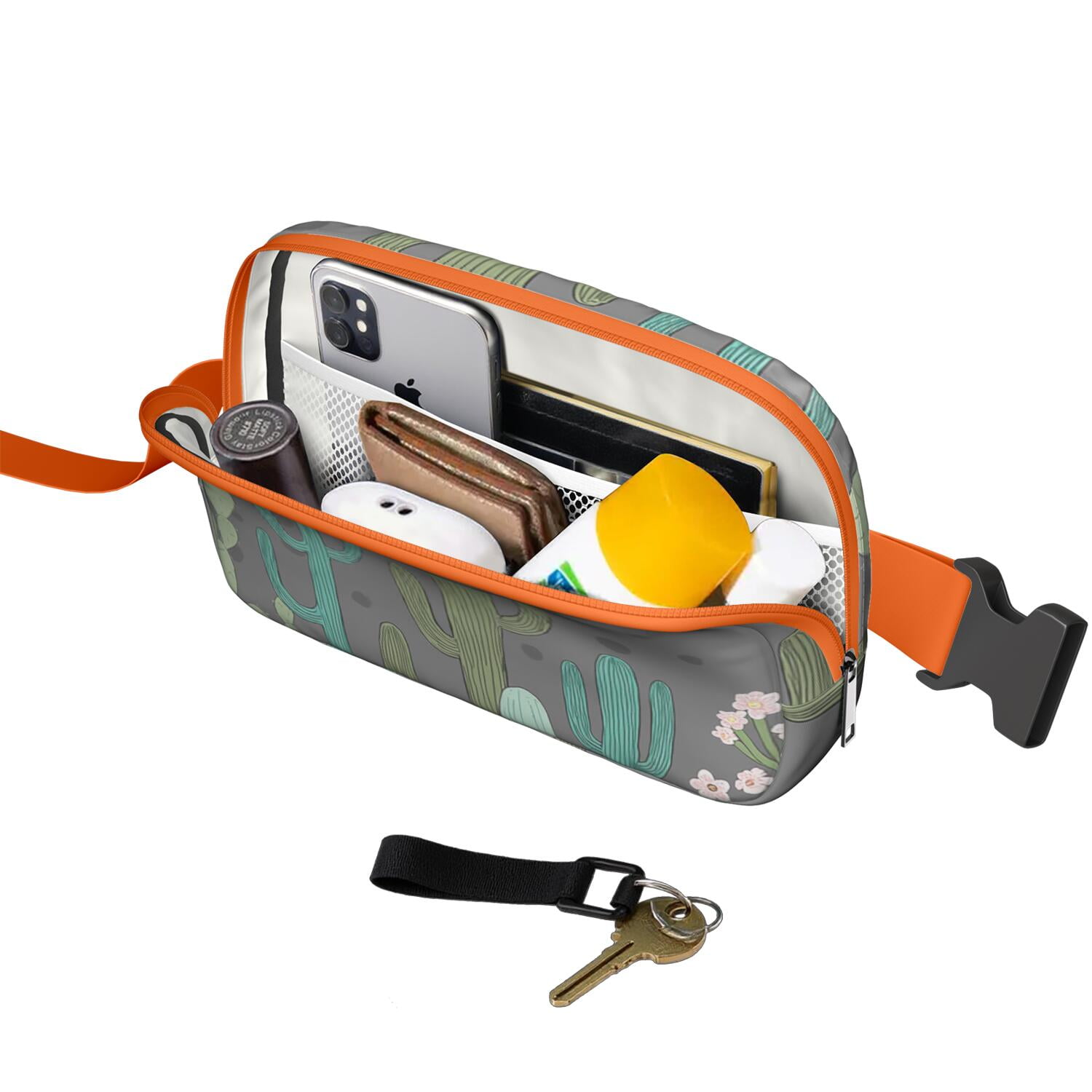 Waist Packs Bag Cactus Belt Bag Sporty Waist Pack for Women Casual Waist Packs with Adjustable Strap Waterproof Belt Bag for Daily Leisure Music Festival/Event