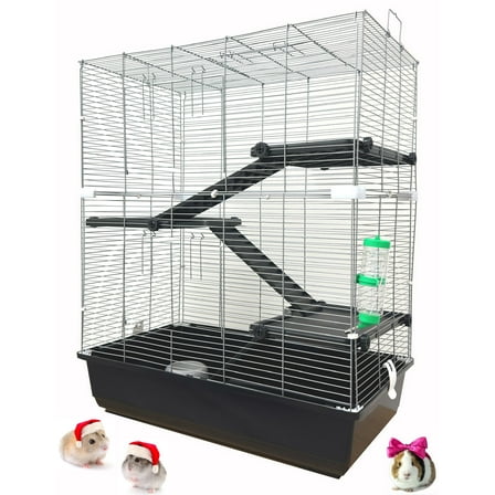 Pet Products X-Large 4-Levels Universal Small Animal Home Critter Habitat Cage Tight 3/8-inch Wire Spacing for Wide Variety of Small Animals