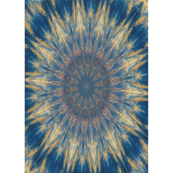 Ahgly Company Indoor Rectangle Patterned Blue Novelty Area Rugs, 6' x 9'