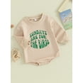 thumbnail image 3 of Bagilaanoe Newborn Baby Girl Boy Oversized Romper Sweatshirt Long Sleeve Bodysuits Letter Print Pullover 3M 6M 12M 18M Infant Casual Tee Tops, 3 of 9