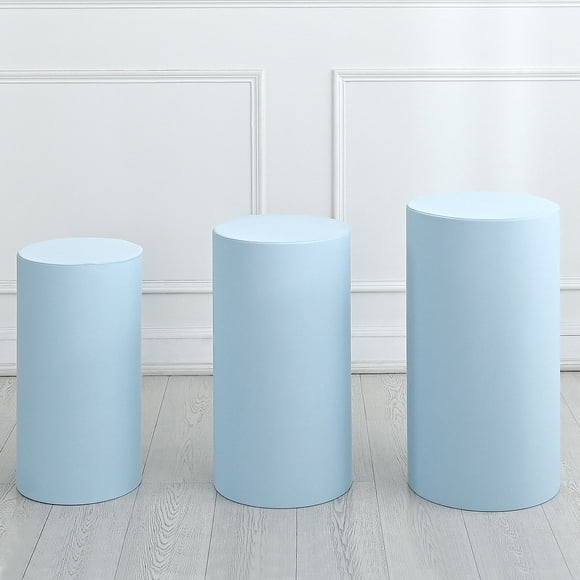 Juego de 3 Fundas de Spandex para Soporte de Cilindro Uxcell, Azul Claro (Tela Elástica - Pequeño)