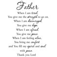 thumbnail image 3 of VWAQ Father When I am Tired You Give Me Strength To Go On Inspirational Quote Black Wall Decal Sticker (30"H x 22"W), 3 of 3