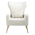 thumbnail image 6 of Newnno Mid-Century Velvet Removable Cushions Armchair with Armrest, White (Set of 2), 6 of 6