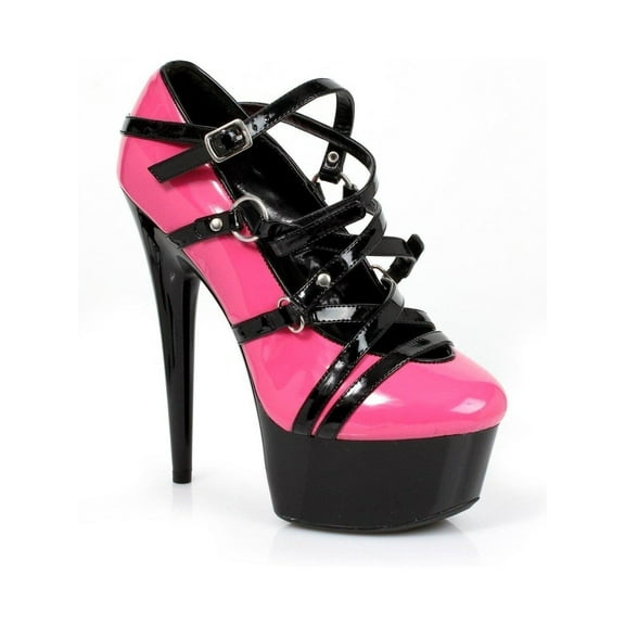 Ellie Shoes E-609-Lolly 6 Pointed Heel Platform Sandal 7 / Black