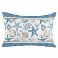 thumbnail image 2 of Blue Coastal Nautical Throw Pillow Cover, Pillowcase Protectors with Zipper, Breathable Decorative Lumbar Pillow Case Cover, Summer Beach Starfish Shell Coral Pillow Shams for Couch Sofa 12x20Inch, 2 of 8