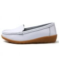 thumbnail image 4 of Women's Casual Loafers Slip On Leather Shoes Lightweight Casual Walking Shoes Female Moccasins Classic Penny Loafer Flats Boat Shoes, 4 of 10