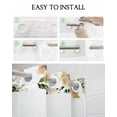 thumbnail image 5 of No Hook Shower Curtain with Snap in Liner, Summer Watercolor Orange Flowers White Hotel Shower Curtains for Bathroom, Washable Shower Curtain Liner Set with Mesh Top Window, 72"x84", 5 of 6