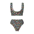 thumbnail image 2 of Honeii Alphabet Print Women’s Bikini Set,Two Piece Swimsuit Bathing Suits,Stylish High Elasticity Swimwear for Beach and Pool, 2 of 7