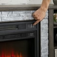 thumbnail image 6 of Resenkos Entertainment TV Stand,Entertainment CenterMantel Electric Fireplace Stone TV Media Stand, Modern Entertainment Console with 18" Fireplace Insert,Grey, 6 of 14