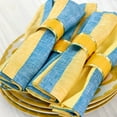 thumbnail image 4 of Solino Home Linen Cloth Napkins Set of 4 - 100% Pure Linen Bright Summer Stripe Dinner Napkins 20 x 20 Inch for Spring, Easter - Cabana Stripe, Handcrafted and Machine Washable, 4 of 5