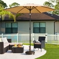 thumbnail image 3 of Yaheetech 20″ Round Antique Umbrella Base with Lockable Wheels, Bronze, 3 of 7