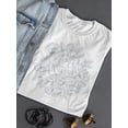 thumbnail image 3 of B&W Garden Roses Circle T-Shirt Women -Image by Shutterstock, Female Large, 3 of 4