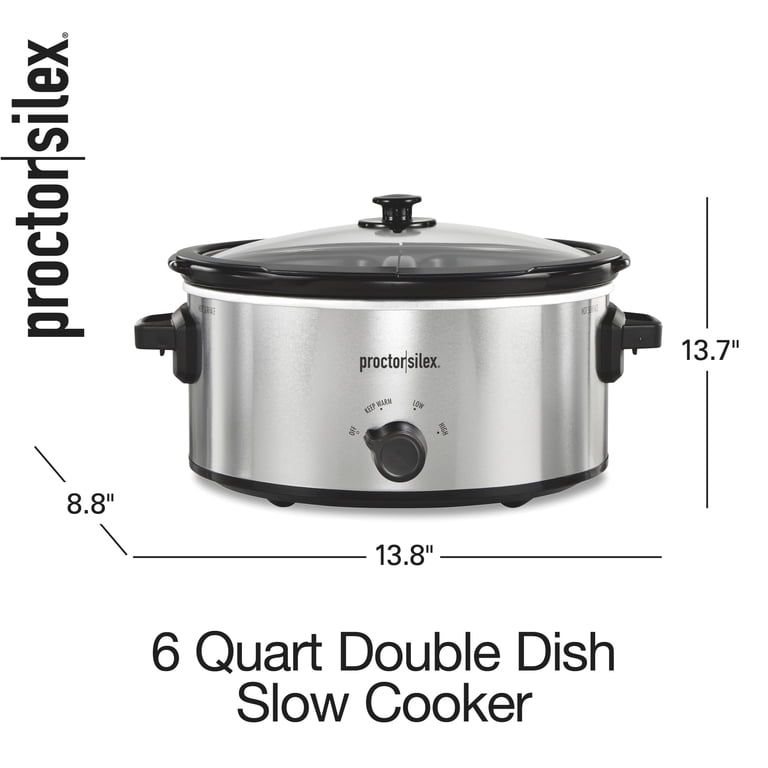 Proctor Silex 6-Qt Double-Dish Slow Cooker with Nonstick Inserts photo 8