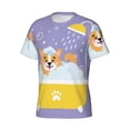 thumbnail image 5 of Vsdgher Corgi Washing in Bathtub Print Men's Dry Fit Mesh Athletic Shirts Moisture Wicking Tennis T-Shirt Tops, 5 of 9