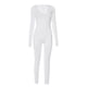 thumbnail image 3 of Pantalones Mono de manga larga con capucha Trajes de una pieza para mujer Ropa de fiesta delgada para discoteca Kuymtek Blanco T L para Mujer, 3 of 8