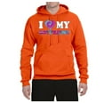 thumbnail image 2 of I Love My Boyfriend Tie Dye Pop Culture Unisex Graphic Hoodie Sweatshirt, Orange, Large, 2 of 3