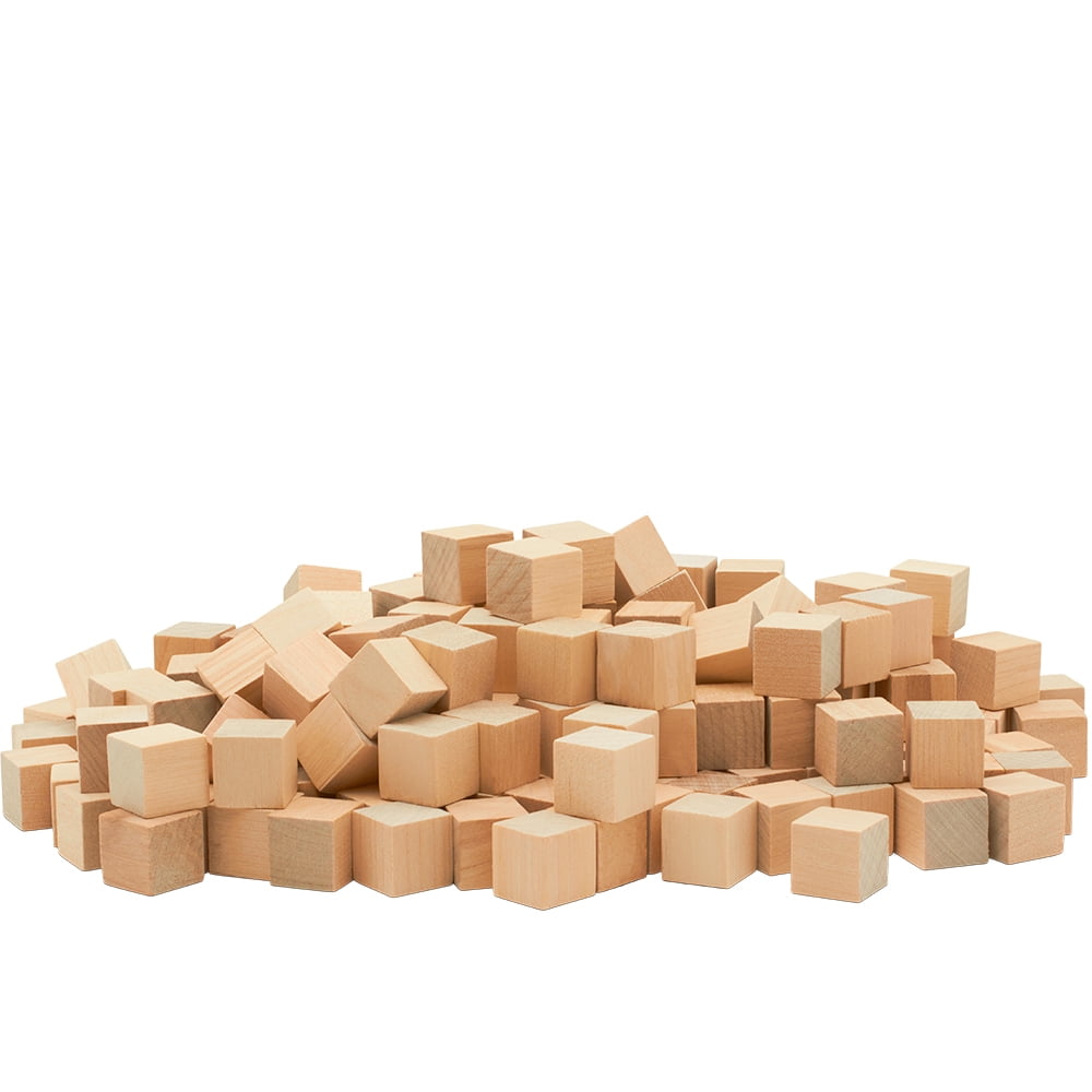 5 Large Wood Cubes, Pack of 25 Square Wood Block for DIY, Wooden Blocks  for Crafts and Decor, by Woodpeckers