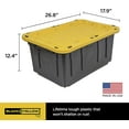 thumbnail image 2 of CX BLACK & YELLOW®, 17-Gallon Heavy Duty Tough Storage Container & Snap-Tight Lid, (12.5”H x 18”W x 26.9”D), Weather-Resistant Design and Stackable Organization Tote [4 Pack], 2 of 9
