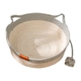 thumbnail image 2 of Woven Cat Bed For Indoor Cats All Season Linen Cat With Scratching & Hanging Round Bed With Portable Handles For And Small, 2 of 6