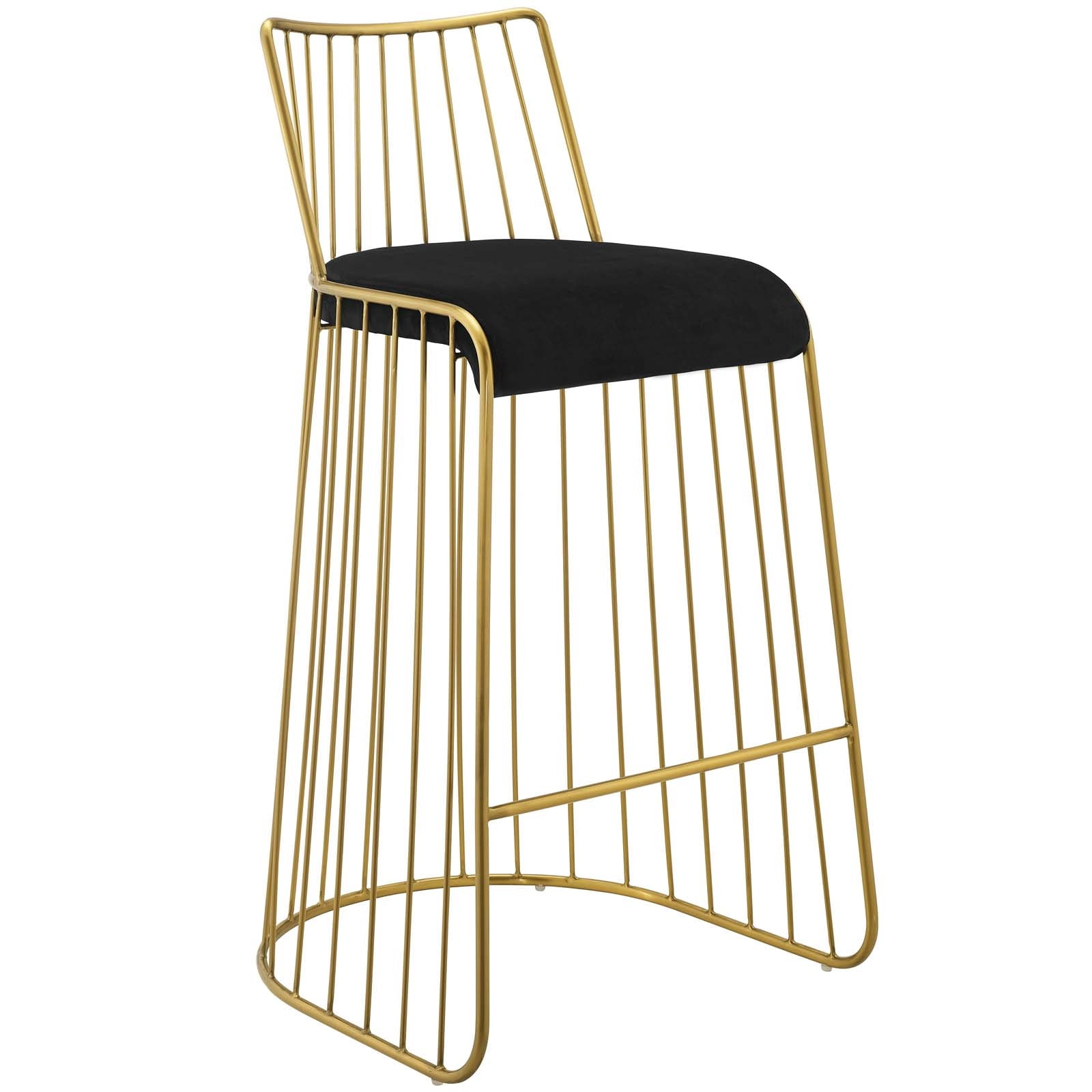 Gold Stainless Steel Performance Velvet Bar Stool, Gold Black - Walmart
