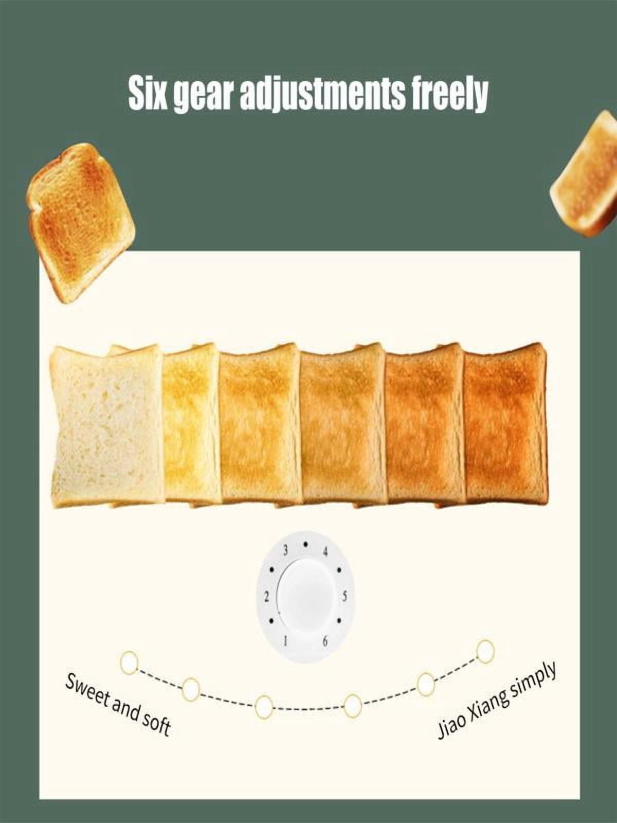 Toaster 2 slice,Retro Stainless Steel Toaster with 6 Settings, Extra Wide Slots, Bagel/Defrost/Cancel Function, Removable Crumb Tray (White)