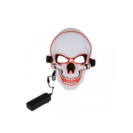 MarinaVida Glowing EL Wire Woven Skull Halloween Mask Cosplay Costume
