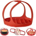 thumbnail image 1 of Eslinga para olla a presión (roja), eslinga de silicona para hornear 21*21*2,5 cm Instant Pot/Ninja Foodi/Multifunción Rejilla elevadora de utensilios de cocina anti-escaldaduras para cocinar al vap, 1 of 5