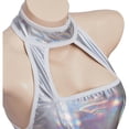 thumbnail image 5 of Sexy Silver Metallic Dress Strappy Halter Mini Dress Club Party Dress for Women, 5 of 6