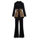 thumbnail image 2 of Chaqueta de retales decorativa con cinturón para mujer, chaqueta informal de expansión llorando, pantalones elegantes de dos piezas, traje, trajes de oficina, primavera 2023, 2 of 2