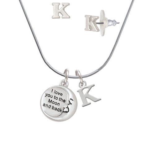 Delight Jewelry I Love You To The Moon And Back K Initial Charm Necklace And Stud Earrings Jewelry Set Walmart Com Walmart Com Delight Jewelry I Love You To The Moon And Back K Initial Charm Necklace And Stud Earrings Jewelry Set Walmart Com Walmart Com