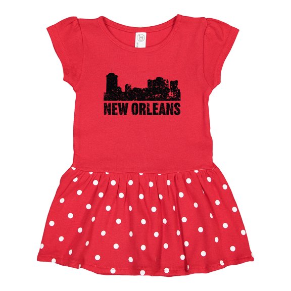 Inktastic New Orleans Skyline Grunge Girls Toddler Dress