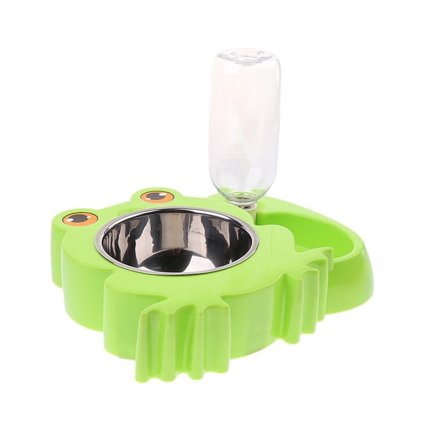 Dispensador automático de agua para mascotas, comedero y plato con dibujos animados Rana verde