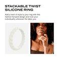 thumbnail image 3 of QALO Women's Classic Stackable Twist Durable Silicone Ring, White, Size 5, 3 of 7