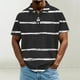 thumbnail image 1 of Blusa y camisa de manga corta con cuello vuelto para hombre, informal, de moda, de color liso, con botones, solapa y hebilla de gancho, camiseta de manga corta de poliéster para hombre., 1 of 5