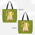 thumbnail image 3 of Naloa Sunflower Gnomes 3 Tote Bag for Women, Foldable Tote Bag With Zipper, Large Shoulder Bag, Top Handle Handbag for Travel, Work, Shopping, 3 of 9