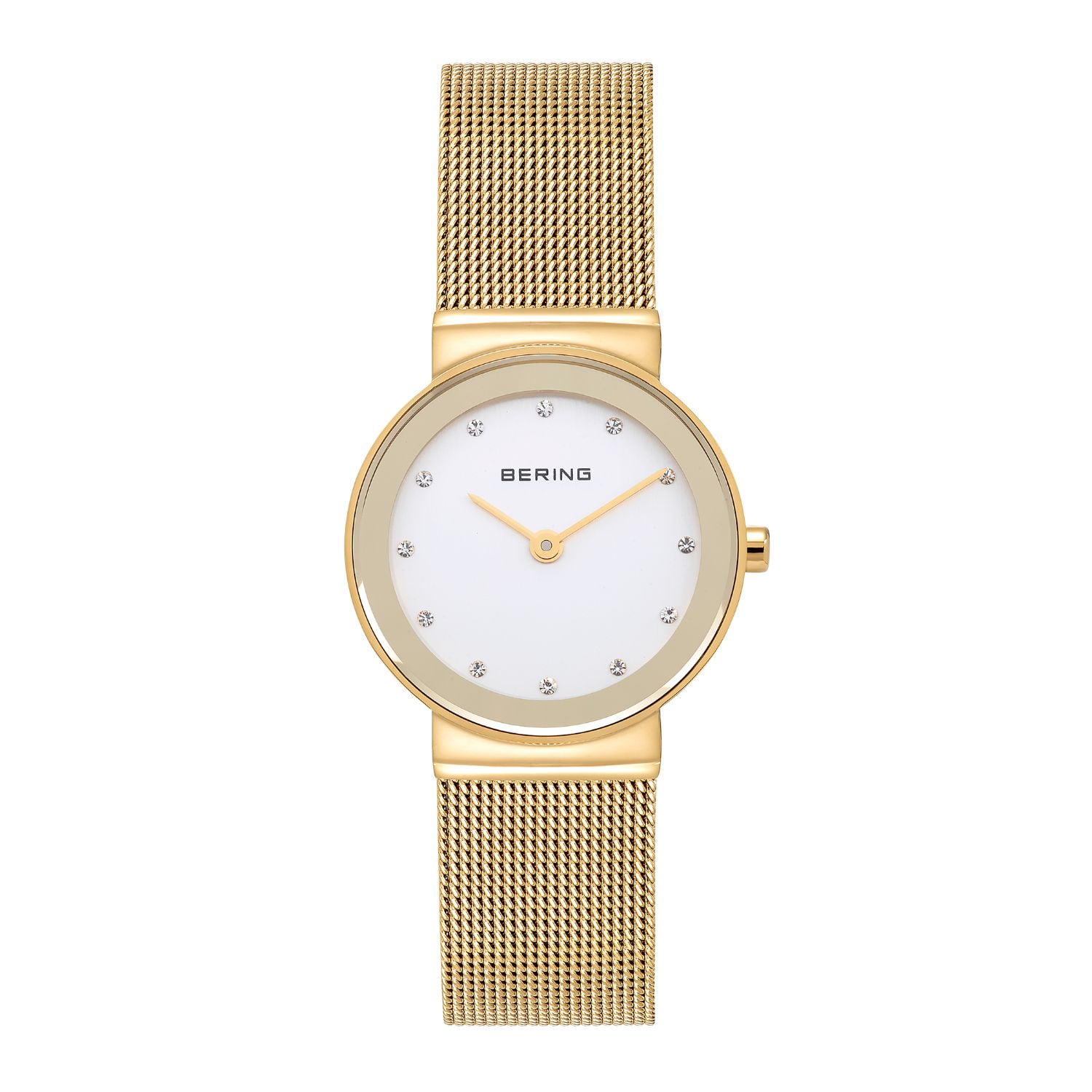 BERING Women's Classic Watch With Swarovski Elements & Gold Mesh Strap
