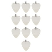 FUN WEEVZ 10 PCs Stainless Steel Guitar Pick Charms for Jewelry Making - Engravable Blank Guitar Pick Pendants DIY Craft Kit for Necklace Making