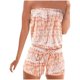 thumbnail image 2 of Puntoco Pantalones cortos de salón para mujer, mono informal de verano con cremallera y cordón y bolsillo estampado sin tirantes para mujer, 2 of 5