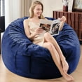 thumbnail image 2 of Bean Bag Chair for Adults - BeanBag Chairs with Soft Cover - Furniture Round Fluffy Couch Sofa for Living Room Lounge Bedroom College Dorm - Gifts for Gaming Reading Relaxing, 3 Feet, Cobalt, 2 of 15