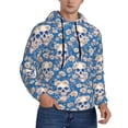 thumbnail image 2 of Naloa white Skull daisy in water Men's Casual Hooded Collar Drawstring Hoodies Pullover Sweatshirts Casual Long Sleeve Shirts-3X-Large, 2 of 7