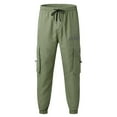 thumbnail image 1 of Vedolay Pants Casual Mens Jogging Pants Loose Casual Solid Color Cotton Linen Trousers Elastic Tie Printed Straight Boys Pants,Army Green S, 1 of 5