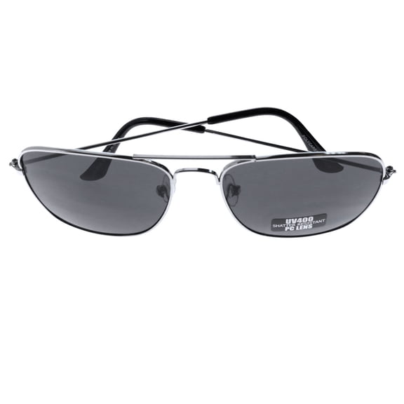 Mi Amore UV protection Shatter resistant Polycarbonate Aviator-Sunglasses Silver-Tone & Black