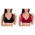 thumbnail image 1 of (2-Pack) Rinsvye Bra Wire Bra Bra's Solid Women's Womens Bras No Underwire Full Coverage Pack of Bras for Women Bras Plus Size Front Close No Wire Bra, 1 of 8