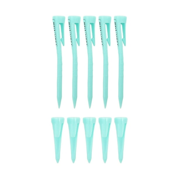 10 Uds. de Tees de Golf, Clips para Tee, accesorios, herramienta de práctica ligera, accesorios de entrenamiento de Golf para interiores y exteriores Azul