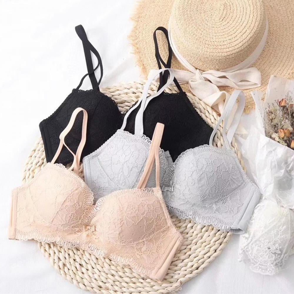 Bras Korean Style Deep V Sexy Sweet Bras For Women Cute Lace Soft Gather  Sexy Women's Clothing No Steel Ring Home Bralette