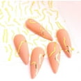 thumbnail image 4 of 4 Sheets Nail Art Stickers Gold Decal 3D Self-Adhesive Nail Design Golden Line Sparkly Glitters Strips Lines Nail Art Decals for Women Girls Manicure Tips Nail Art Decoration&nbsp;&nbsp;, 4 of 4