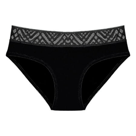

Mortilo Panties Womens Underwear Low Waisted Four Layer Panties Panty Liners For Women Black 4XL
