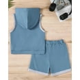thumbnail image 7 of SANMIO Toddler Boy Clothes Summer Outfits Hoodie Sleeveless Tank Tops and Shorts Set with Pockets 2 Piece Clothing Set, 7 of 7