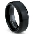 thumbnail image 1 of Black Titanium Ring Men's Brushed Wedding Band, Comfort Fit, 8mm, 1 of 3
