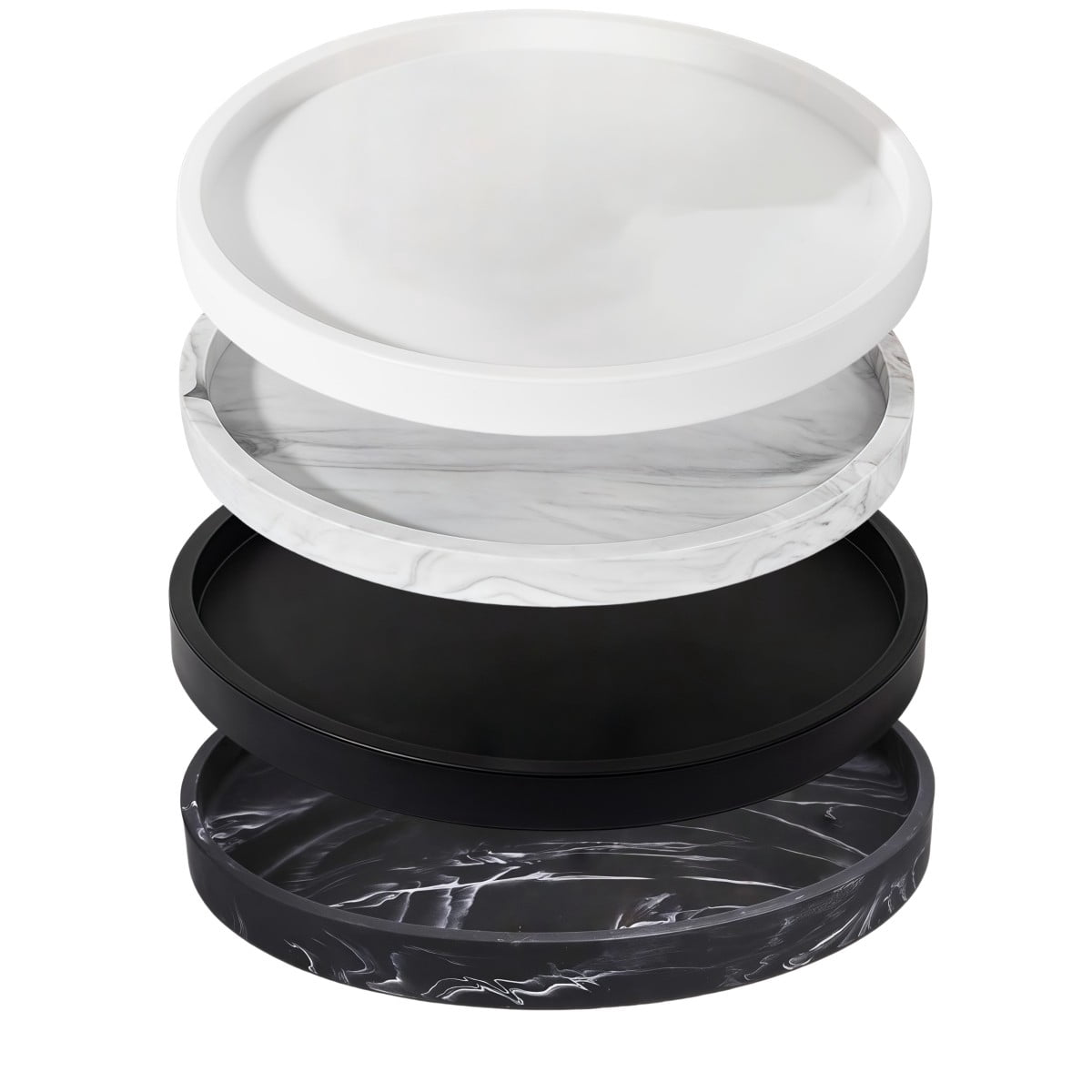 Silicone Round Bathroom Vanity Tray Soap Dispenser Tray Countertop Storage 27CM